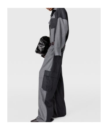 Stella Mccartney Oversized Shirt With Patches In Gray