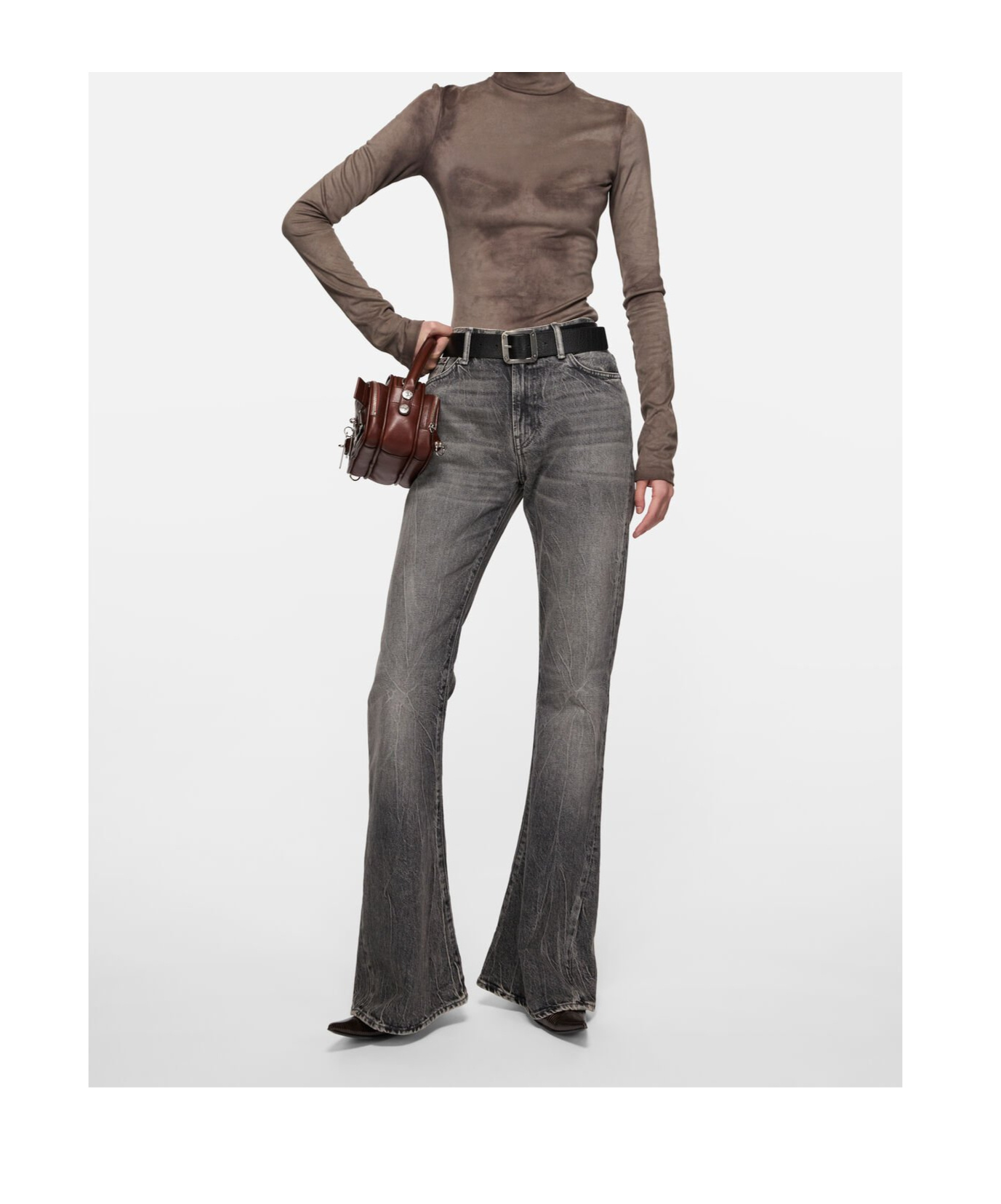 Acne Studios Belt Loop Jeans In Gray