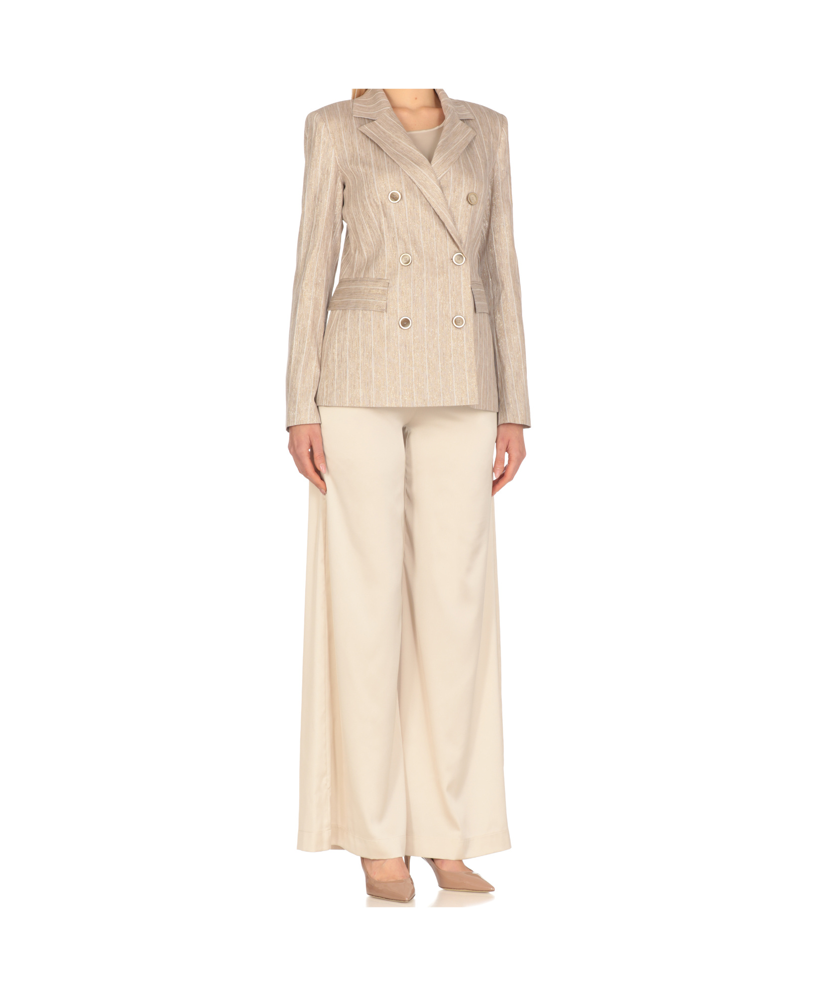 D Exterior D. Exterior Gold Viscose Blend Blazer In Neutral