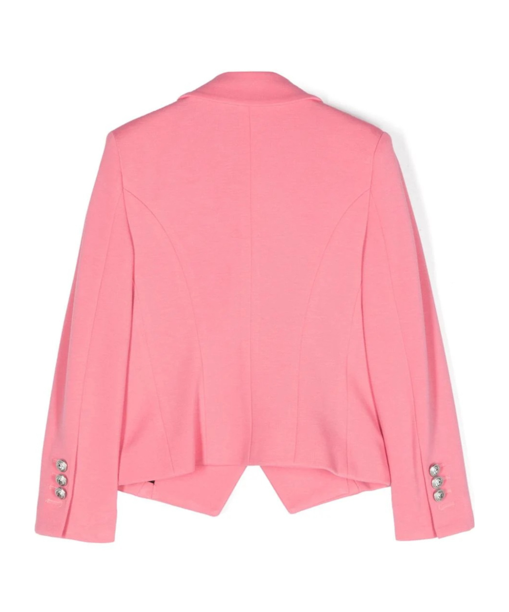 Shop Balmain Coin-engraved Double-breasted Blazer In Pink