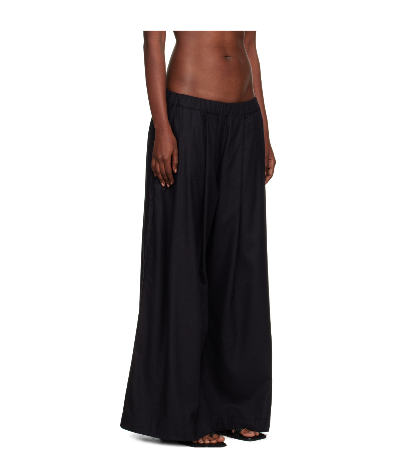 Baserange Elastic Waist Sweatpants In Black