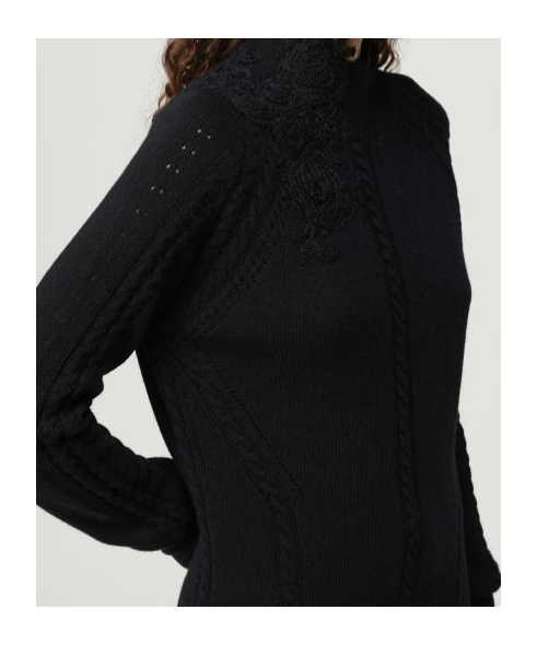 Ermanno Scervino Cable-knit Sweater In Black