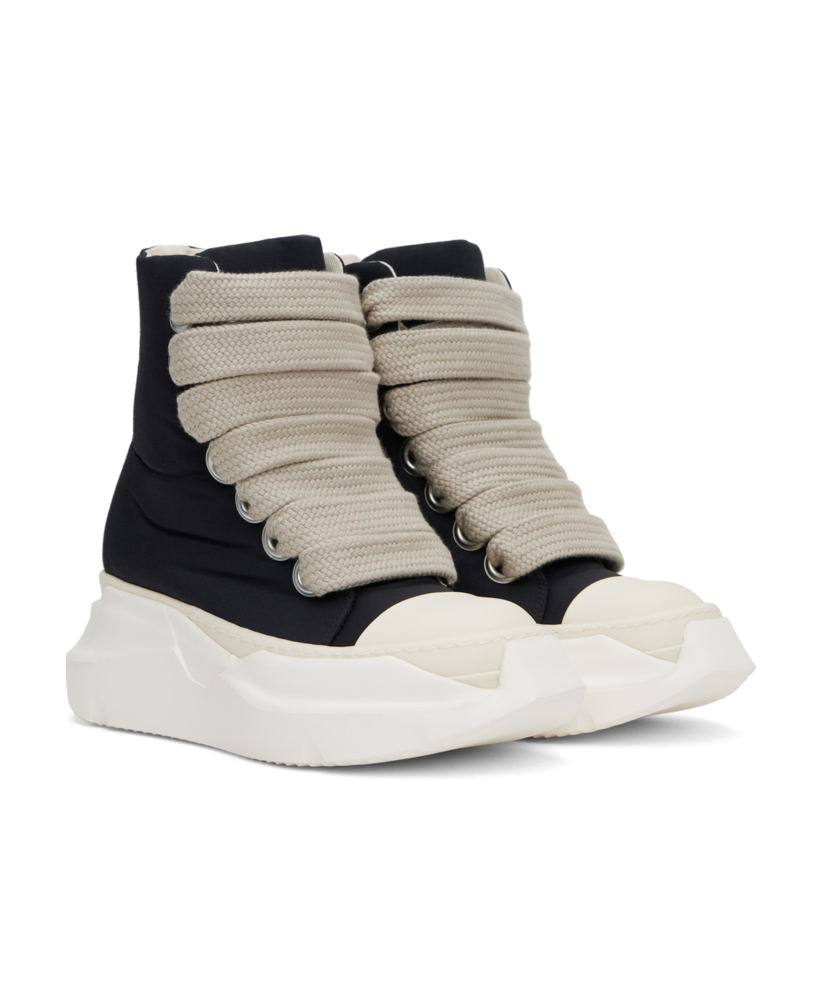 Rick Owens Drkshdw Black Hollywood Jumbo Laces Abstract Sneak Sneakers In Black