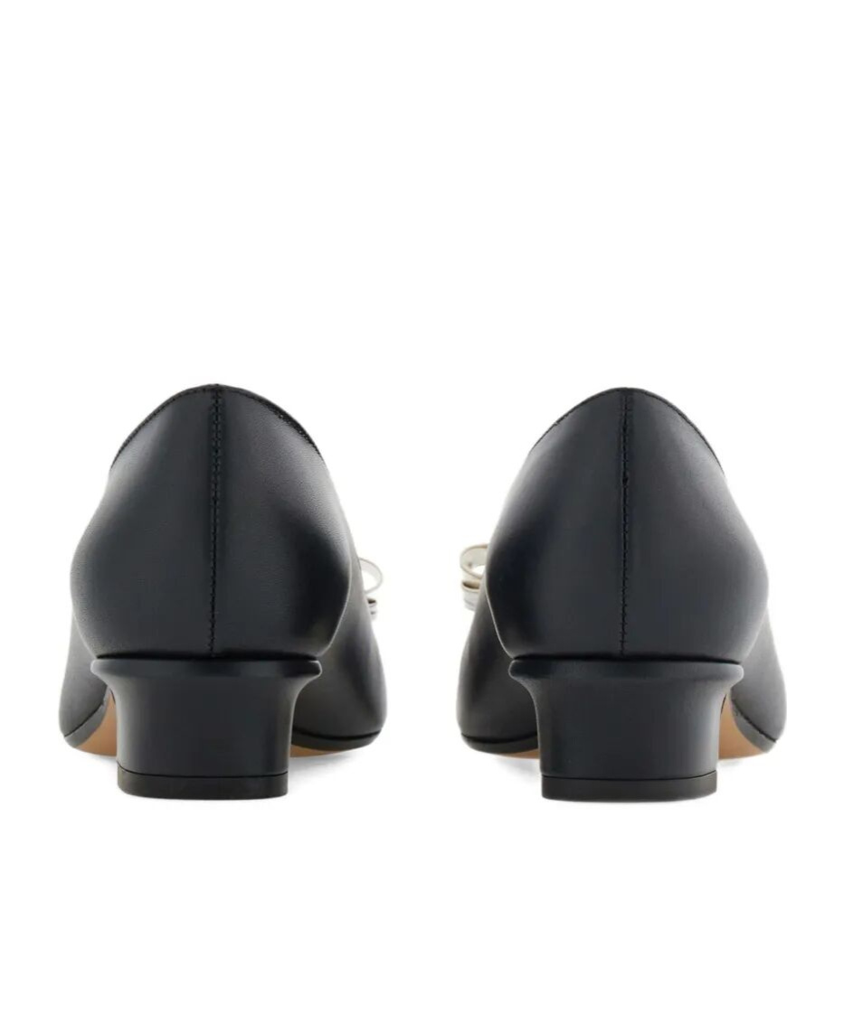 Ferragamo Vara Bow Block Heel Pump In Black
