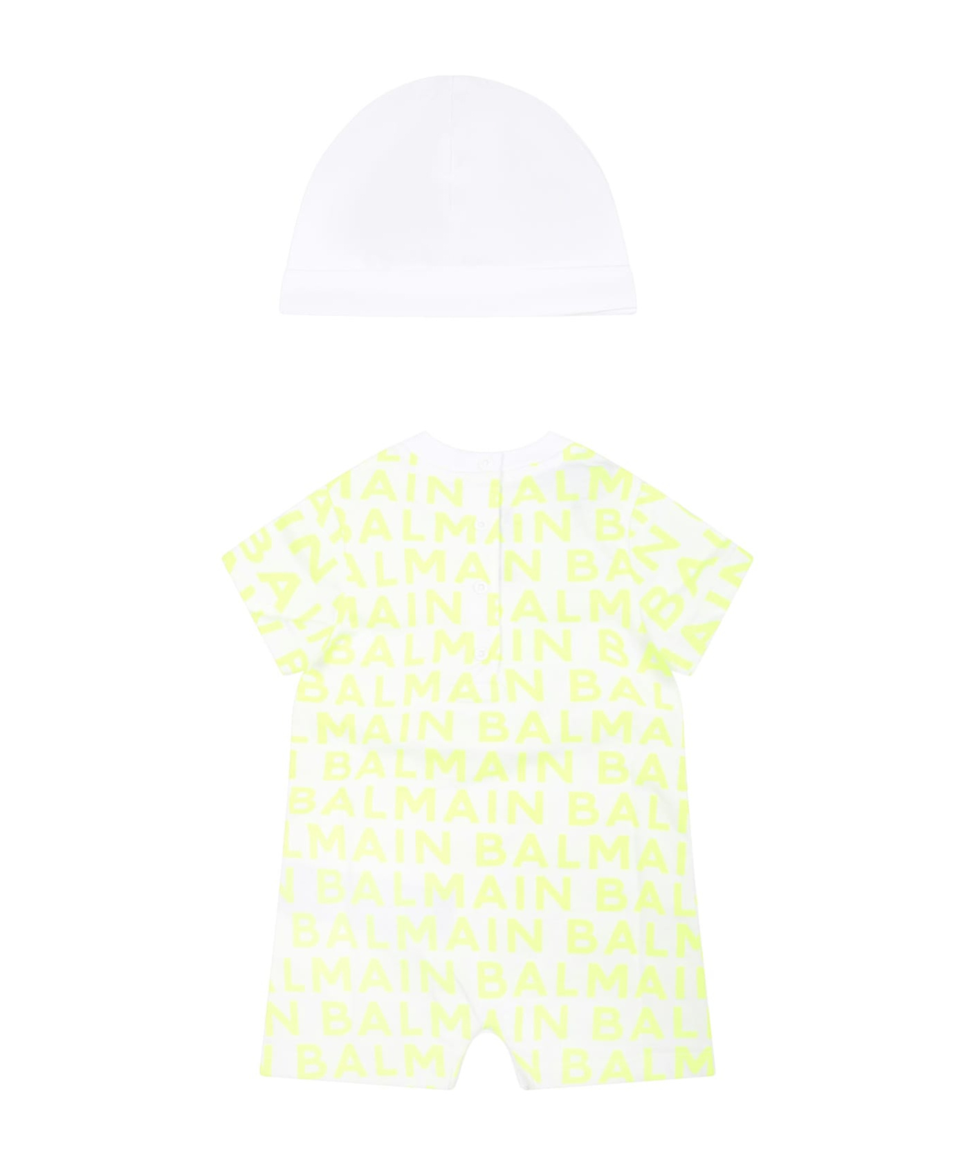 Balmain Short-sleeved Jumpsuit In Multi