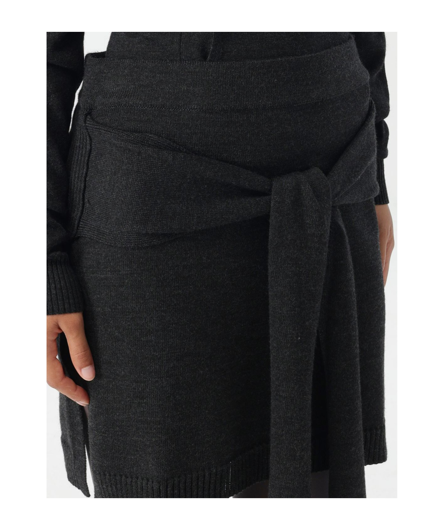 Lemaire Trompe Loeil Knotted Mini Skirt In Black