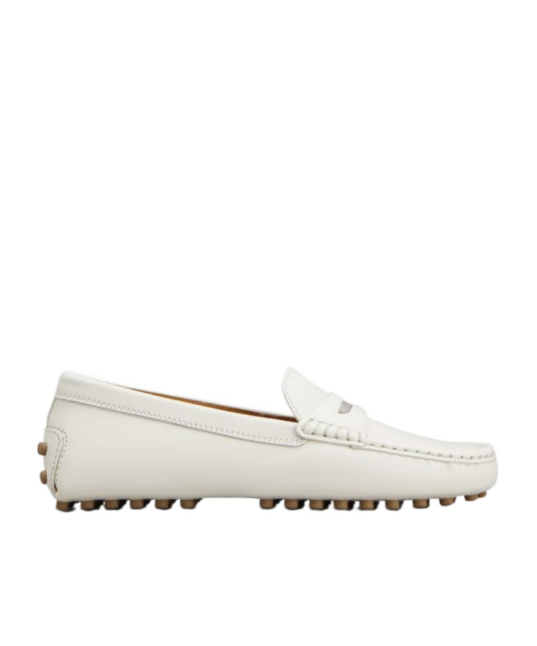 Tod's Round-head Minoccasin-bean Shoes In White