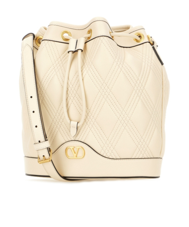 Valentino Drawstring Shoulder Bag In Nude