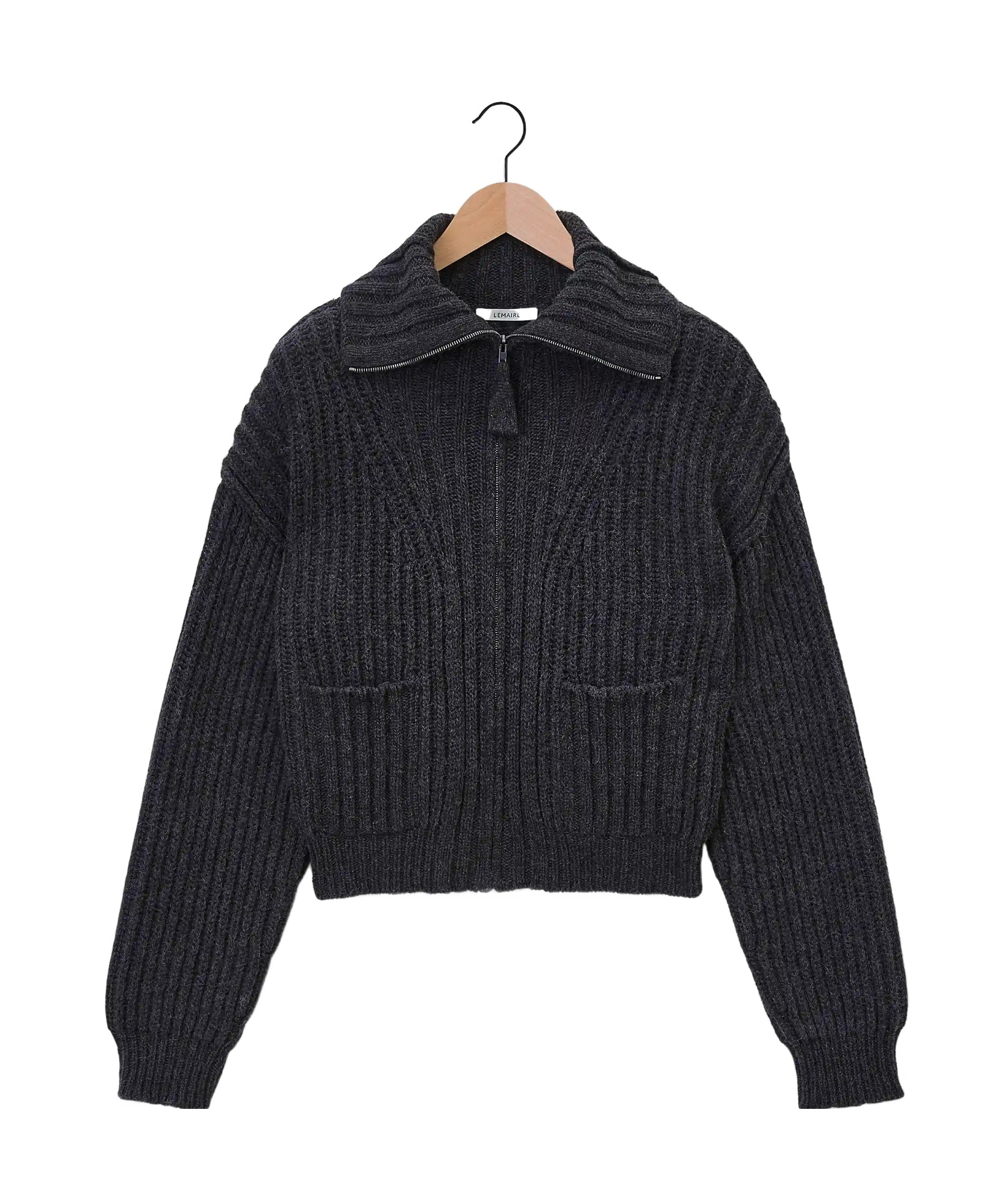 Lemaire Zippered Cardigan Knitted Cardigan In Black