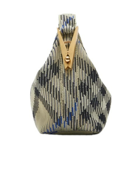 Burberry Women Embroidered Nylon Mini Peg Handbag In Gray