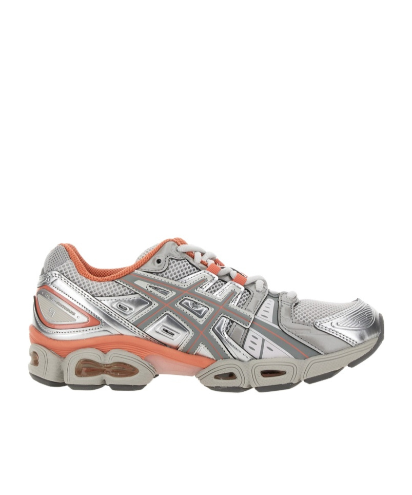 Asics Gel-nimbus 9 Low-top Mesh And Leather Sneakers In Silver