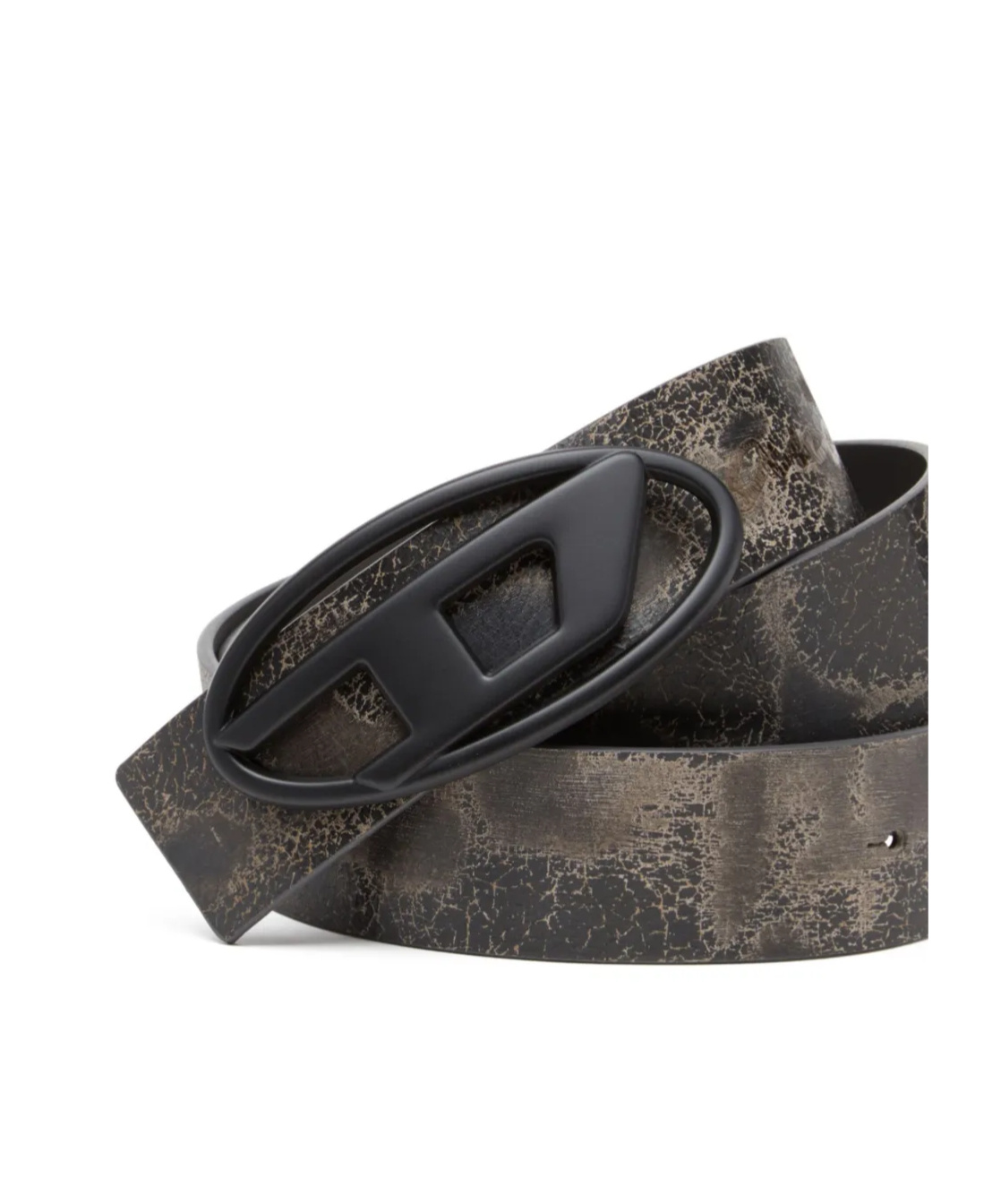 Diesel Reversible Treated Leather Belt In Brown/black