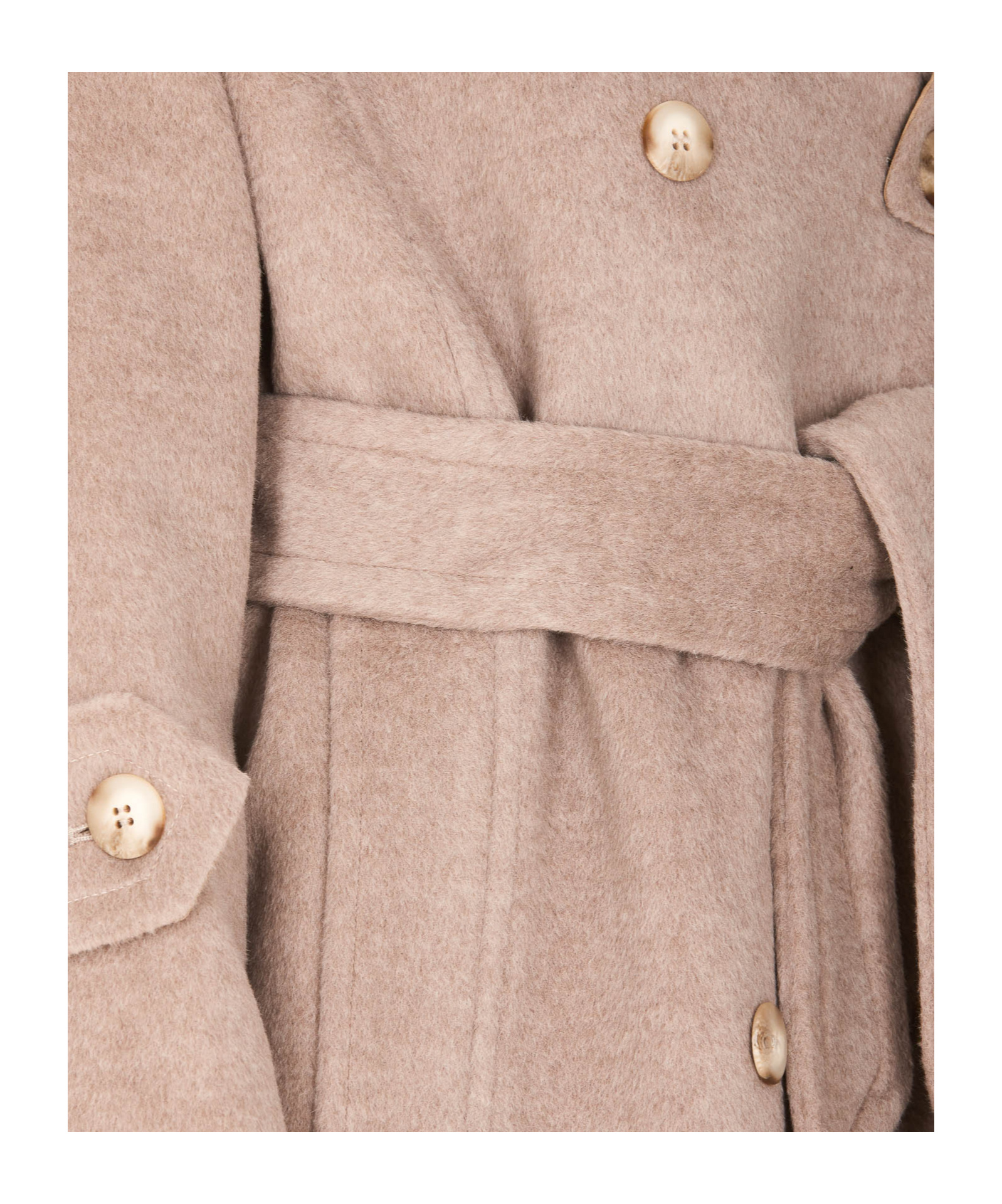 Dondup Double-breasted Coat In Nude