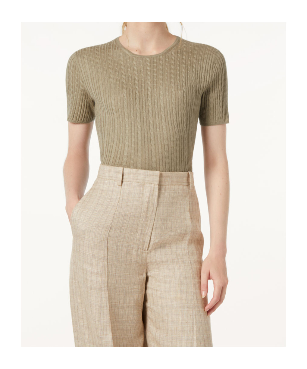 Loro Piana Rimella Cable-knit Crewneck Sweater In Artemisia Tarragon