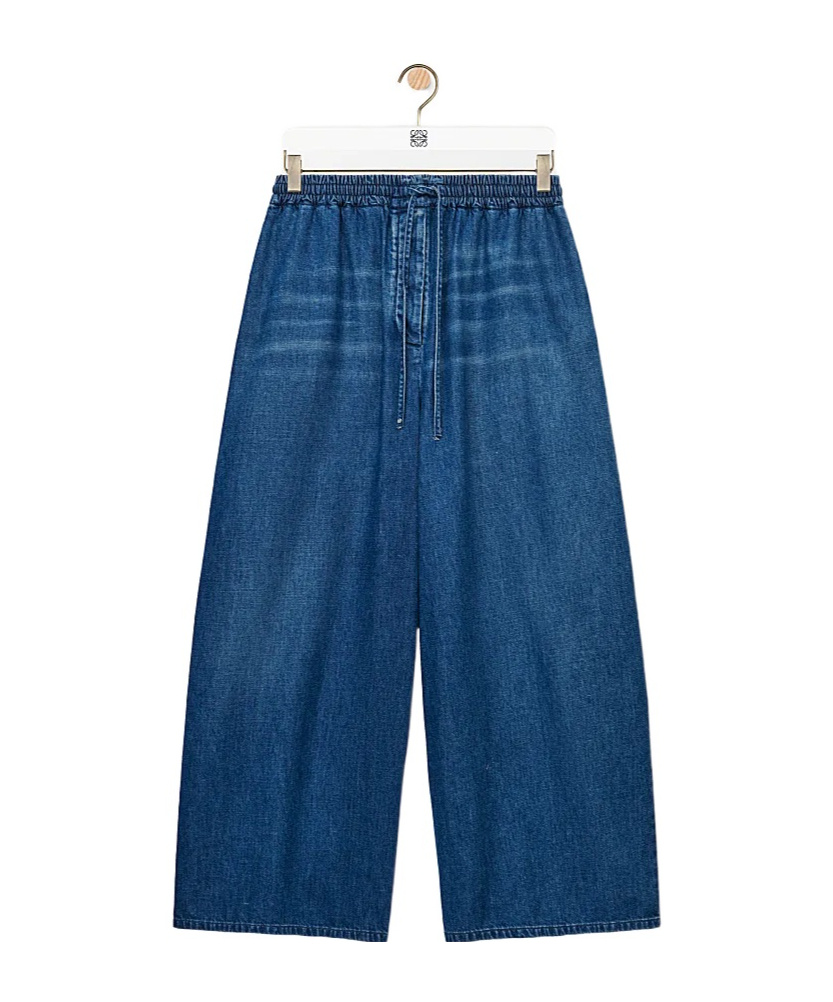 Loewe Cropped Denim Jeans In Light Blue