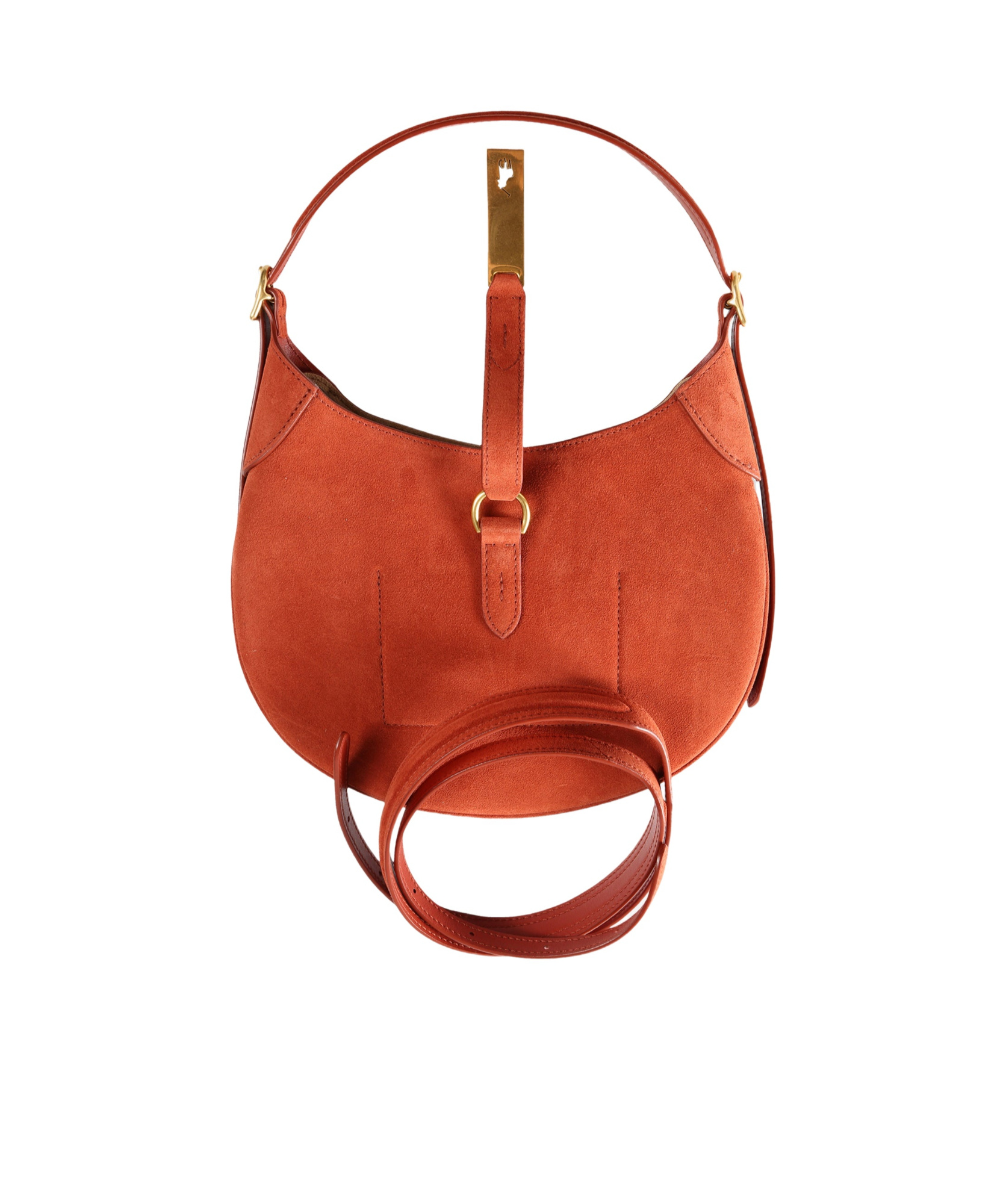 Polo Ralph Lauren Women Id Suede Small Shoulder Bag In Orange