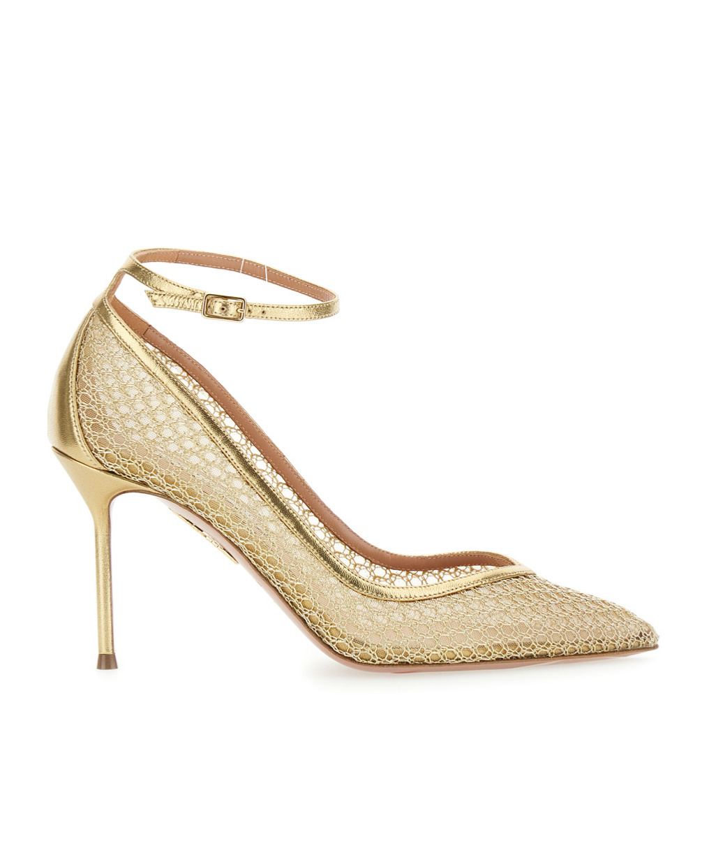Aquazzura Asha Mesh Pumps In Nude