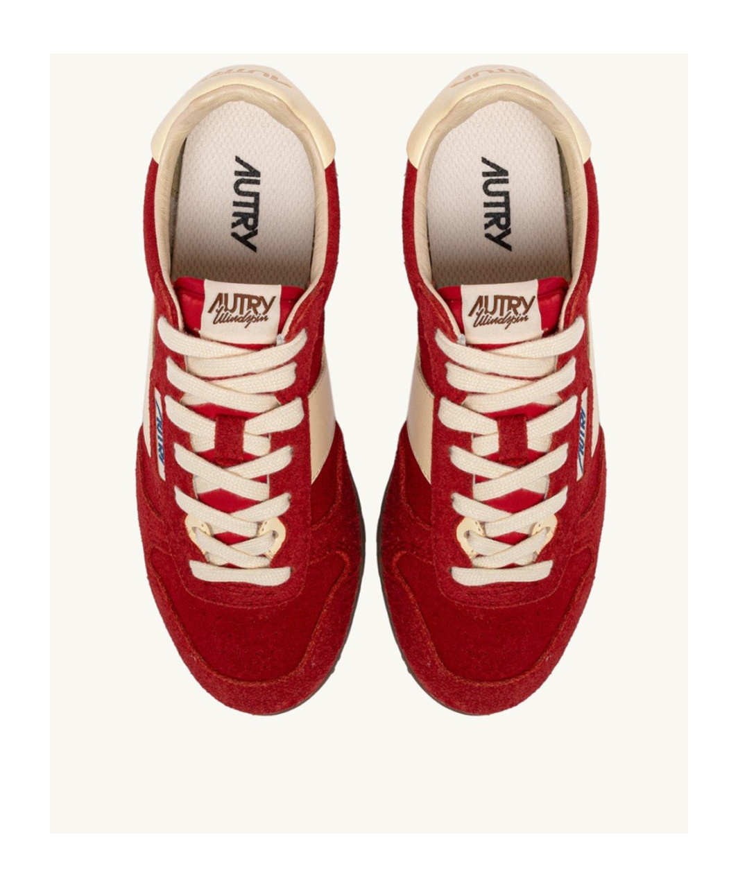 Autry Windspin Sneakers In Suede And Parrot Leather And Rutabaga In Red