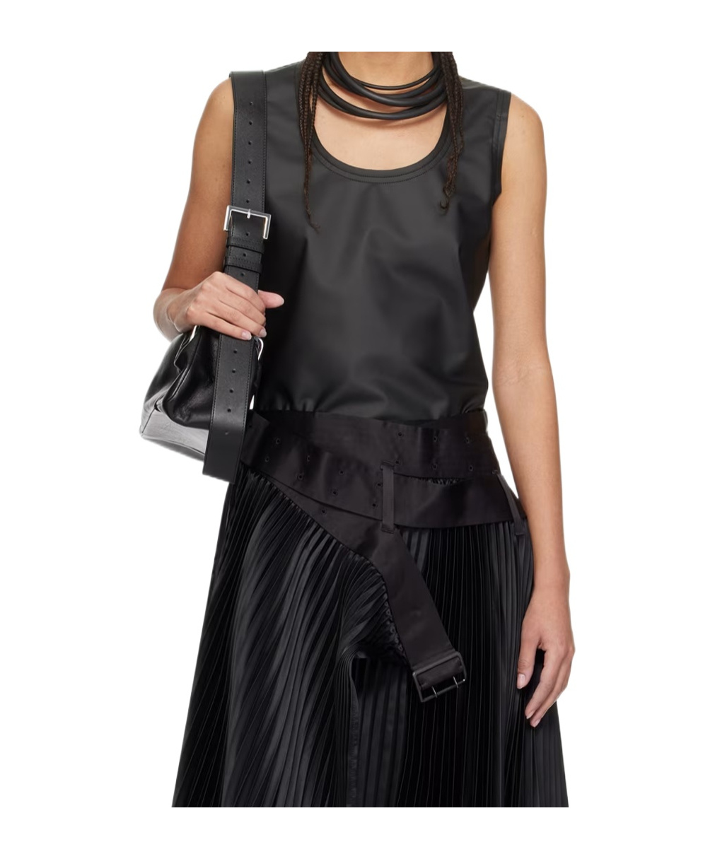 Junya Watanabe Black Round Neck Tank Top In Black