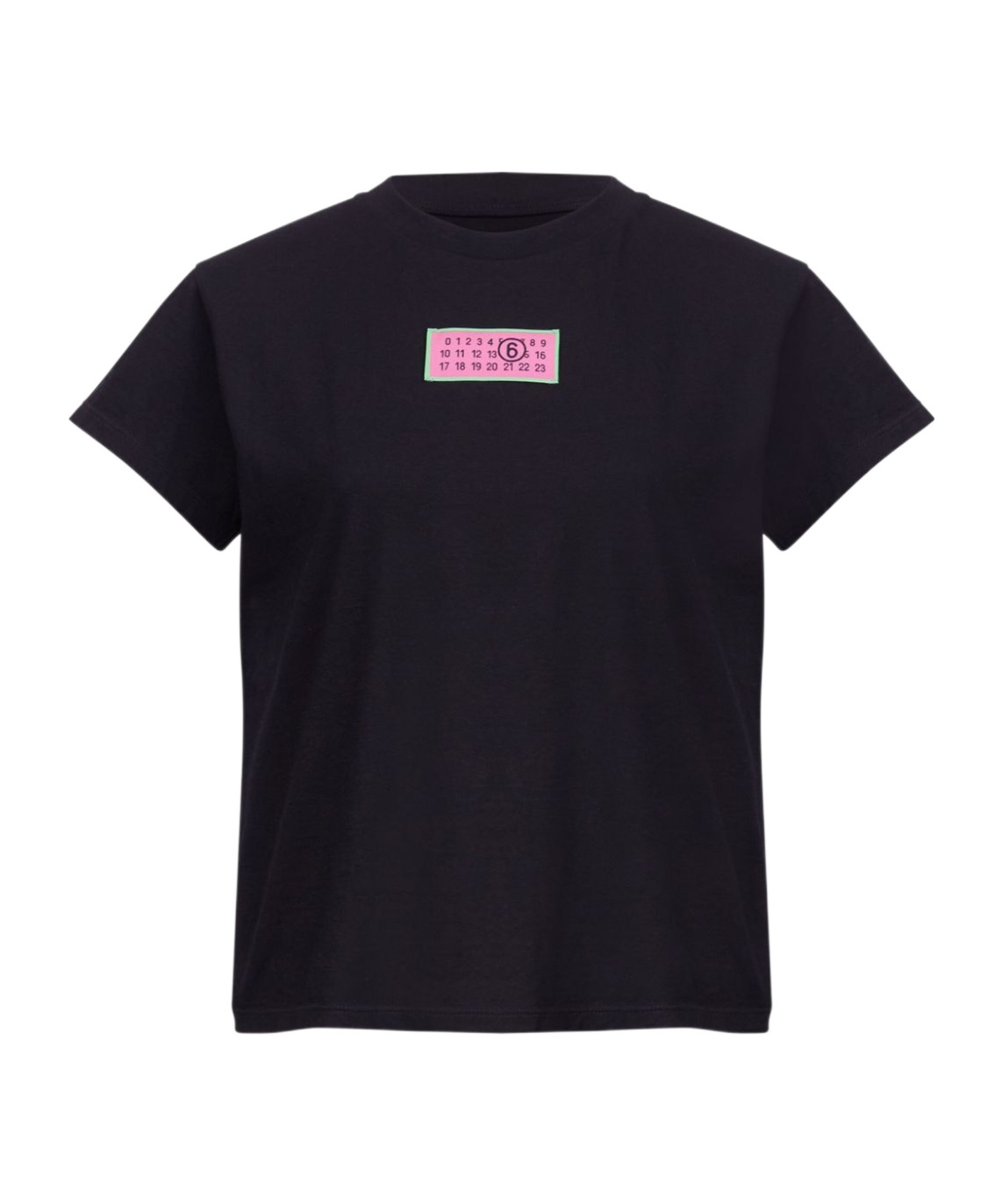 Shop Mm6 Maison Margiela Logo-patch Cotton T-shirt In Black