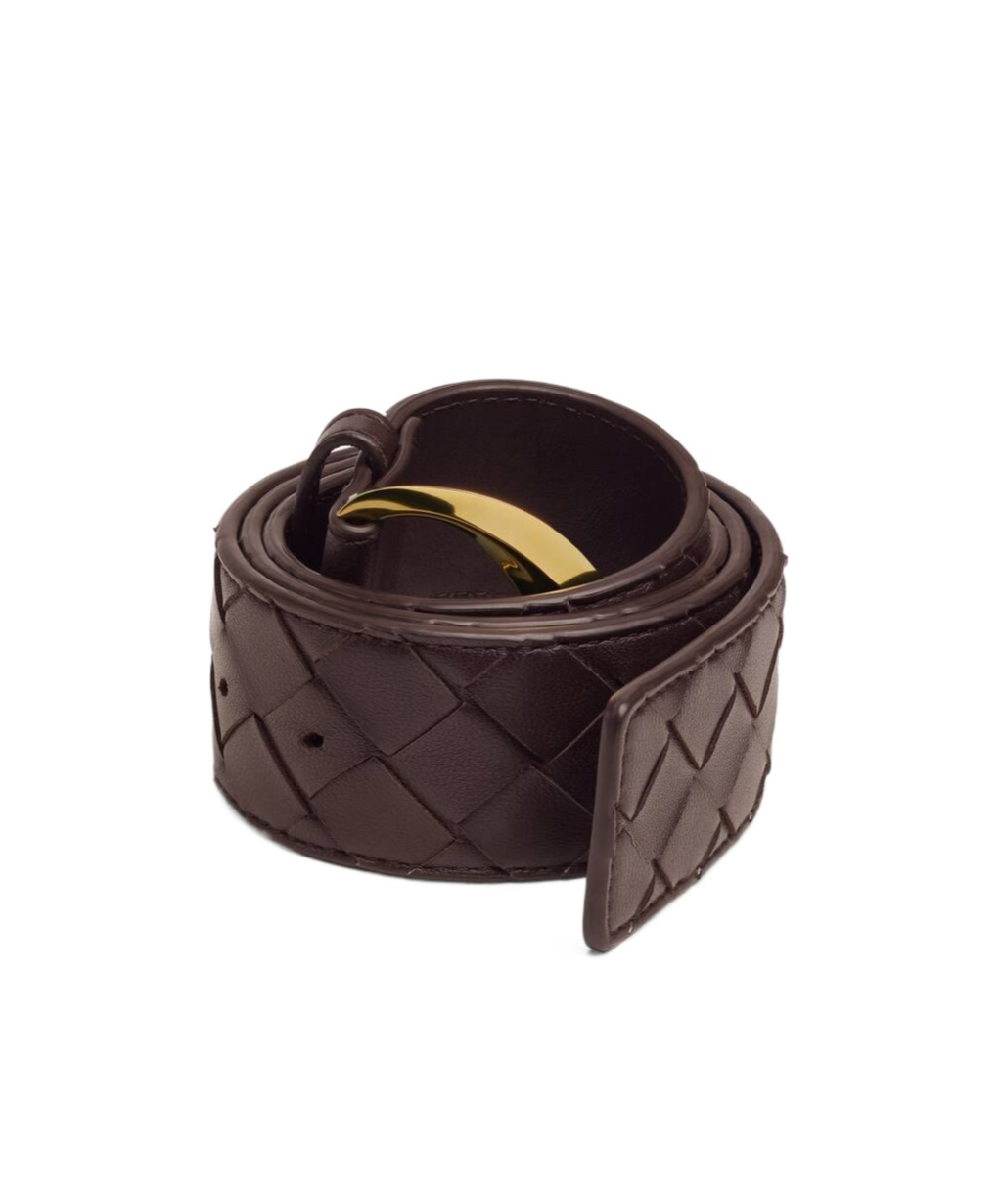 Bottega Veneta Essential Weaves Pattern Belt In Brown