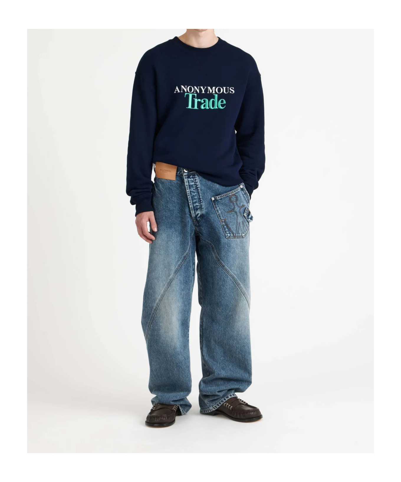 Jw Anderson Twisted Workwear Jeans In Blue