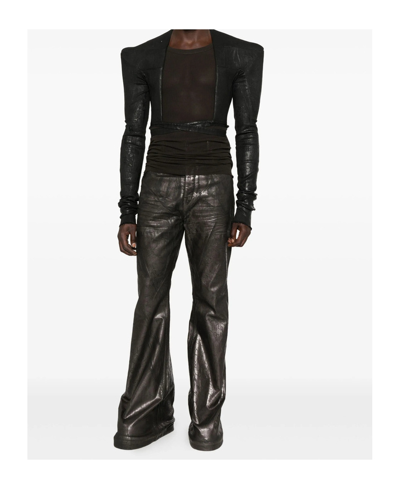 Rick Owens Drkshdw Flared Jeans In Brown