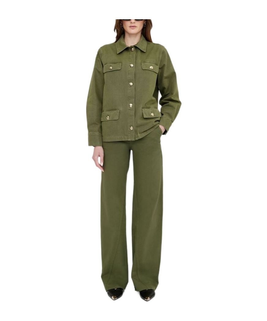 Anine Bing Button Belt Loop Casual Pants In Green