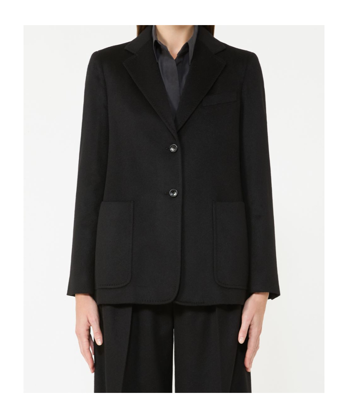 Max Mara Camer Drap Blazer In Black
