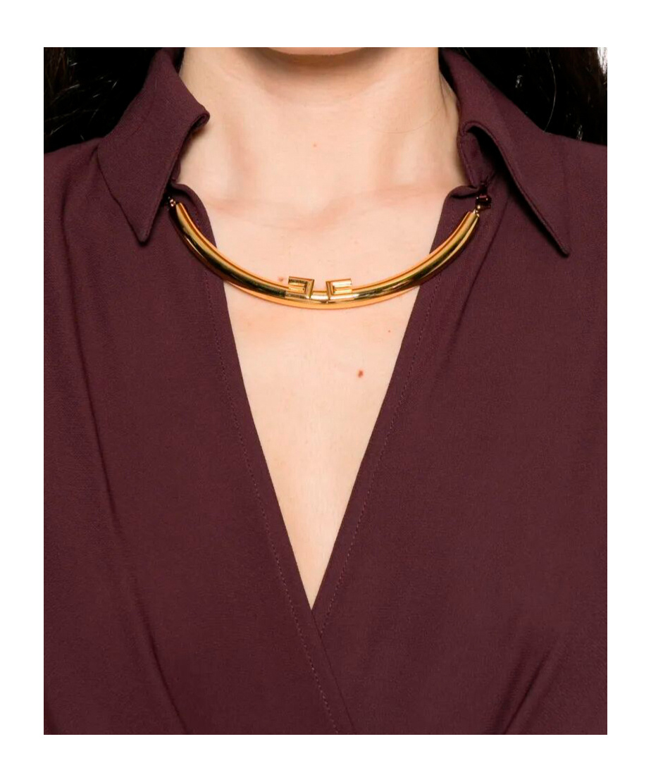 Elisabetta Franchi Wrap-design Flared Dress In Burgundy