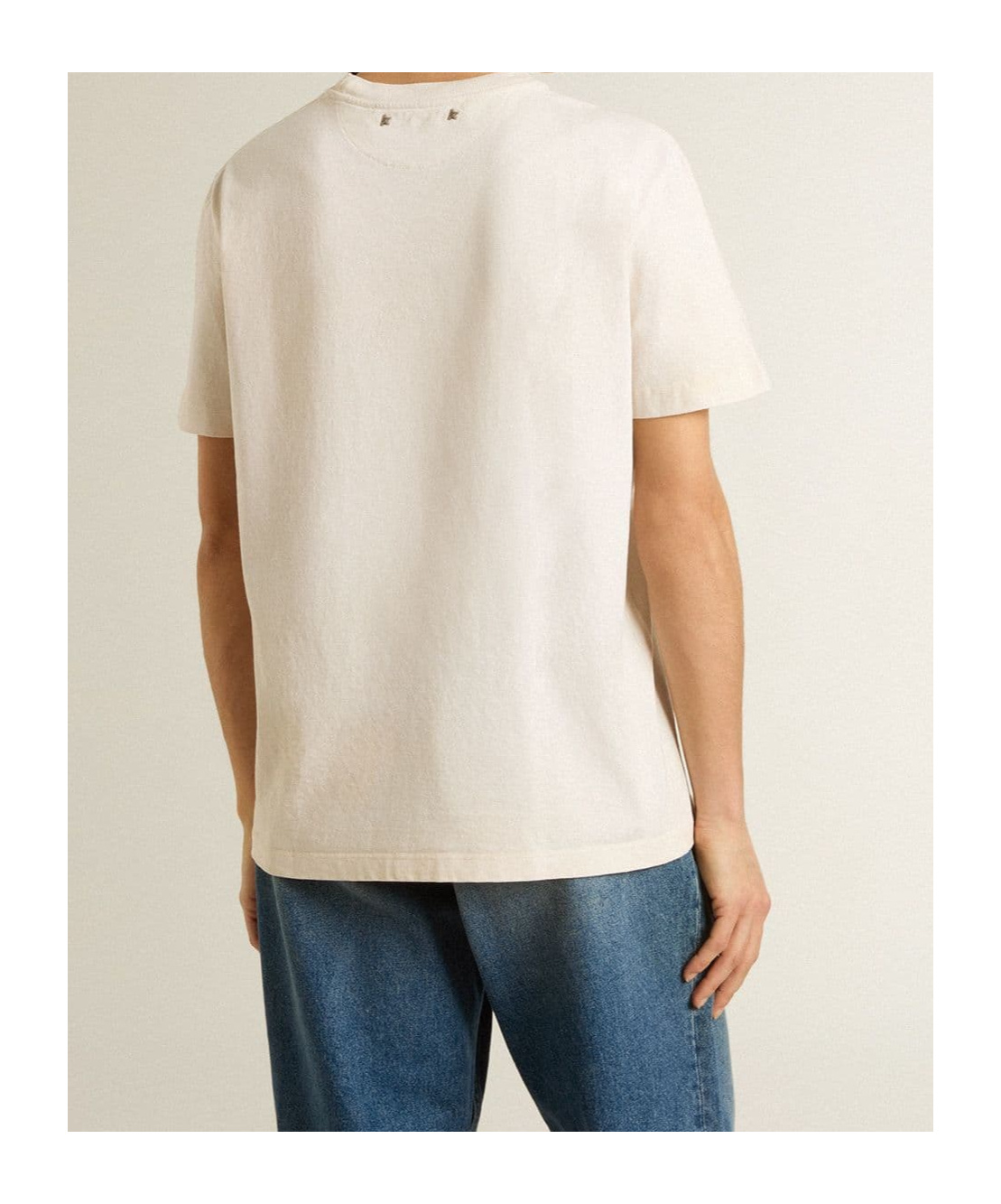 Golden Goose Crew Neck Floral Print Short Sleeves In Neutral
