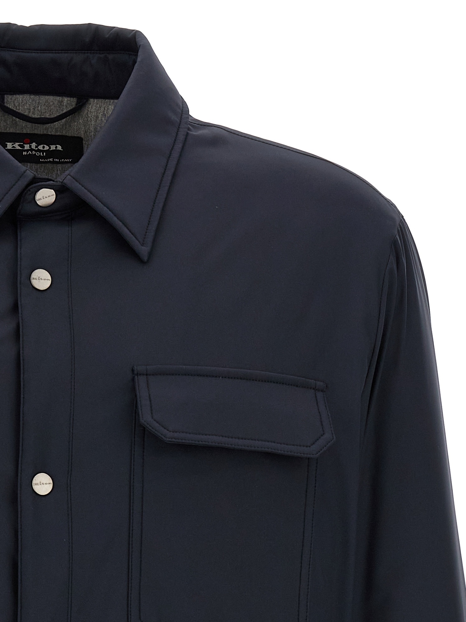 Shop Kiton Padded Overshirt