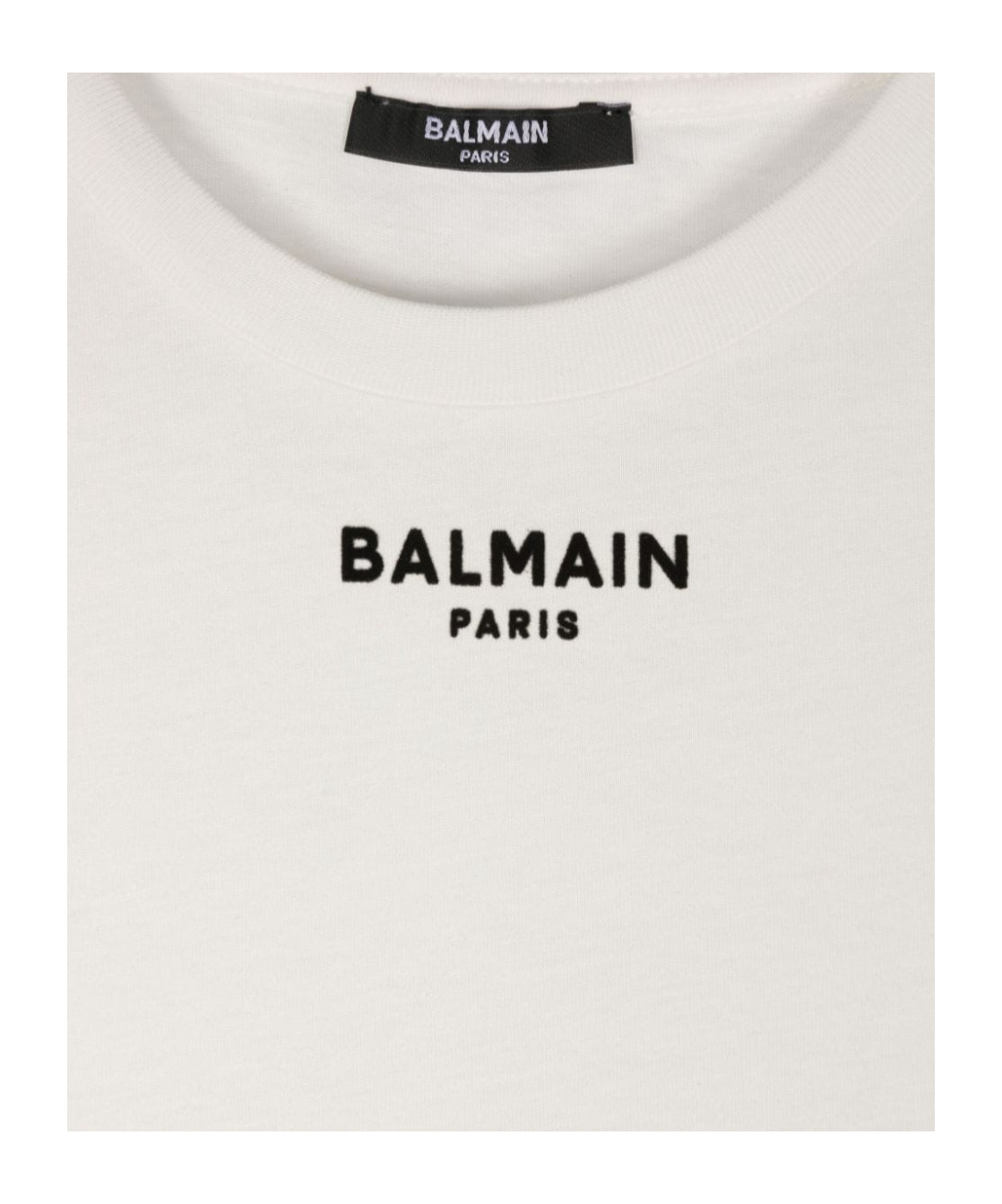 Balmain Logo-flocked Cotton T-shirt In White