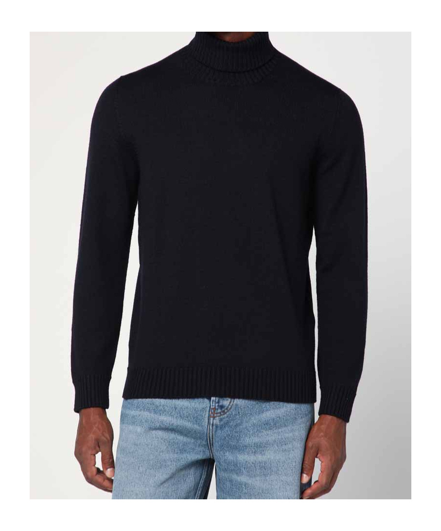 Drumohr Turtleneck Long-sleeves Sweater In Blue