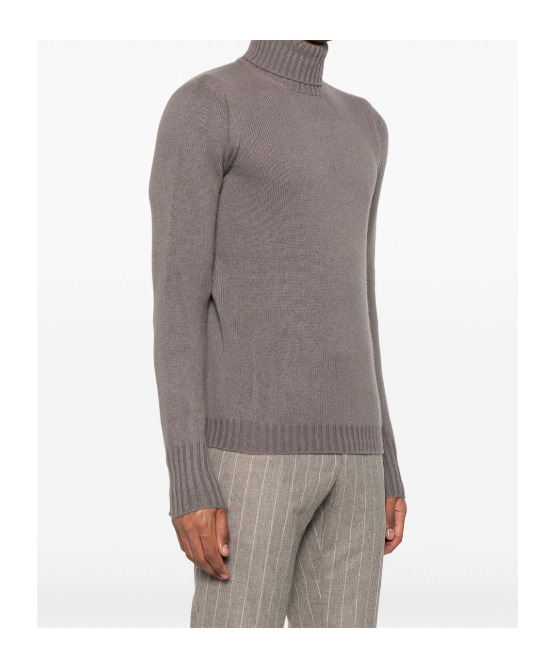 Drumohr Cashmere Roll-neck Sweater In Gray
