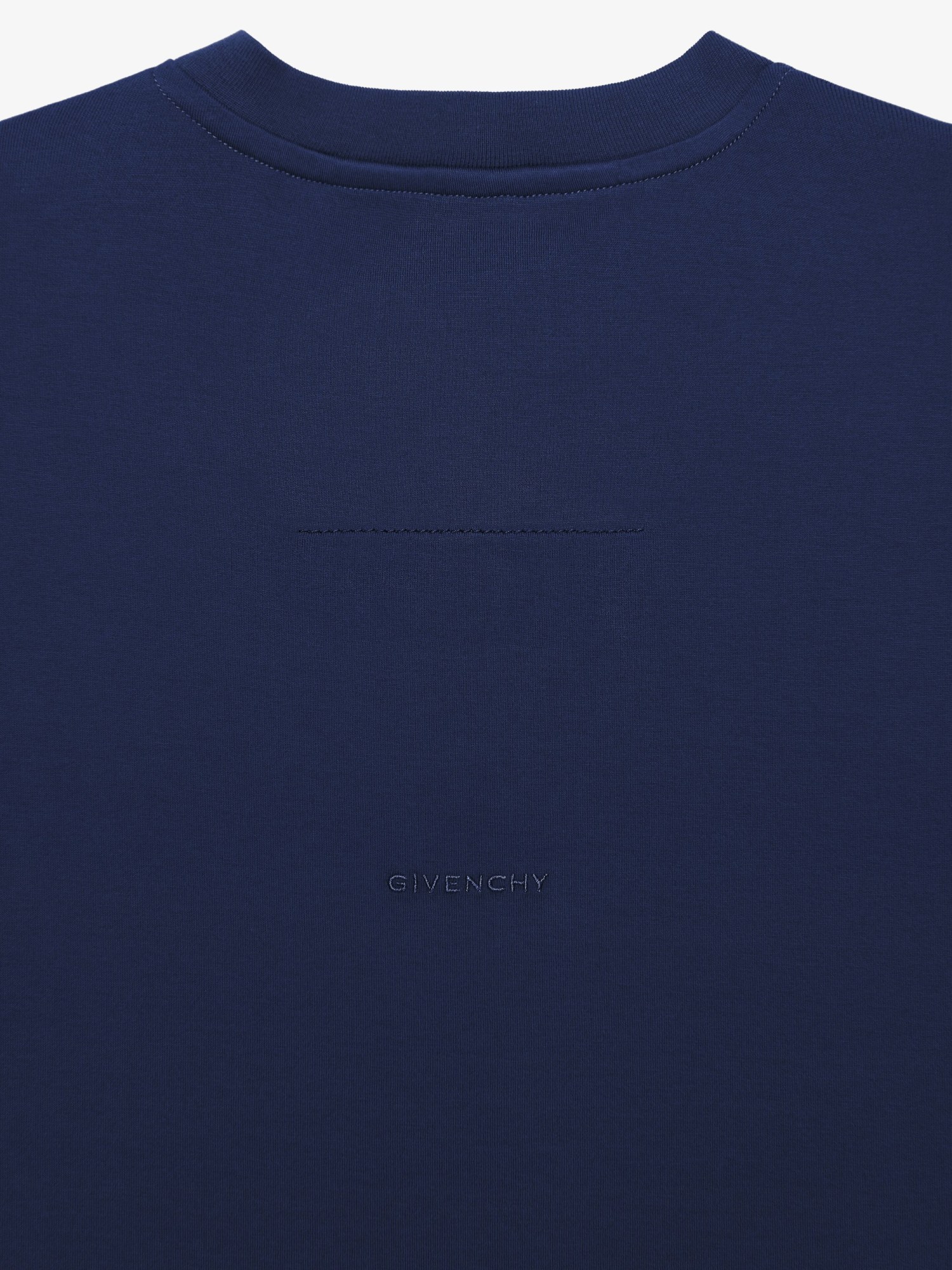 Givenchy Slim Fit T-shirt In Cotton With 4g Embroidery In Navy