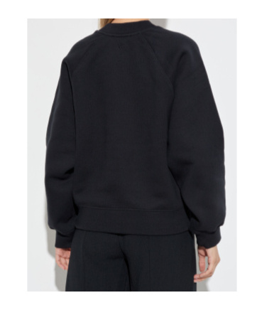 Victoria Beckham Raglan-sleeves Cotton Sweatshirt In Black