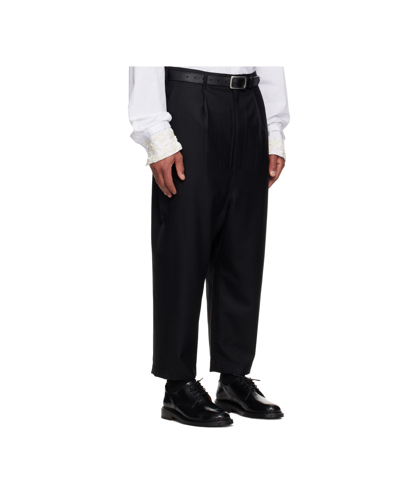 Comme Des Garçons Cordura Belted Jogging In Black