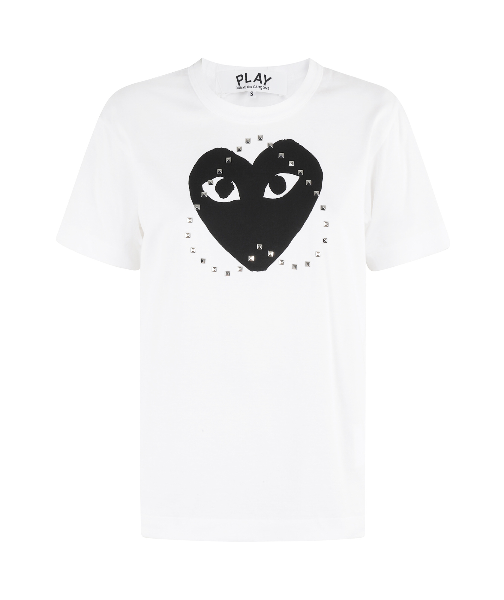 Comme Des Garçons Play Printed And Embroidered T-shirt In White