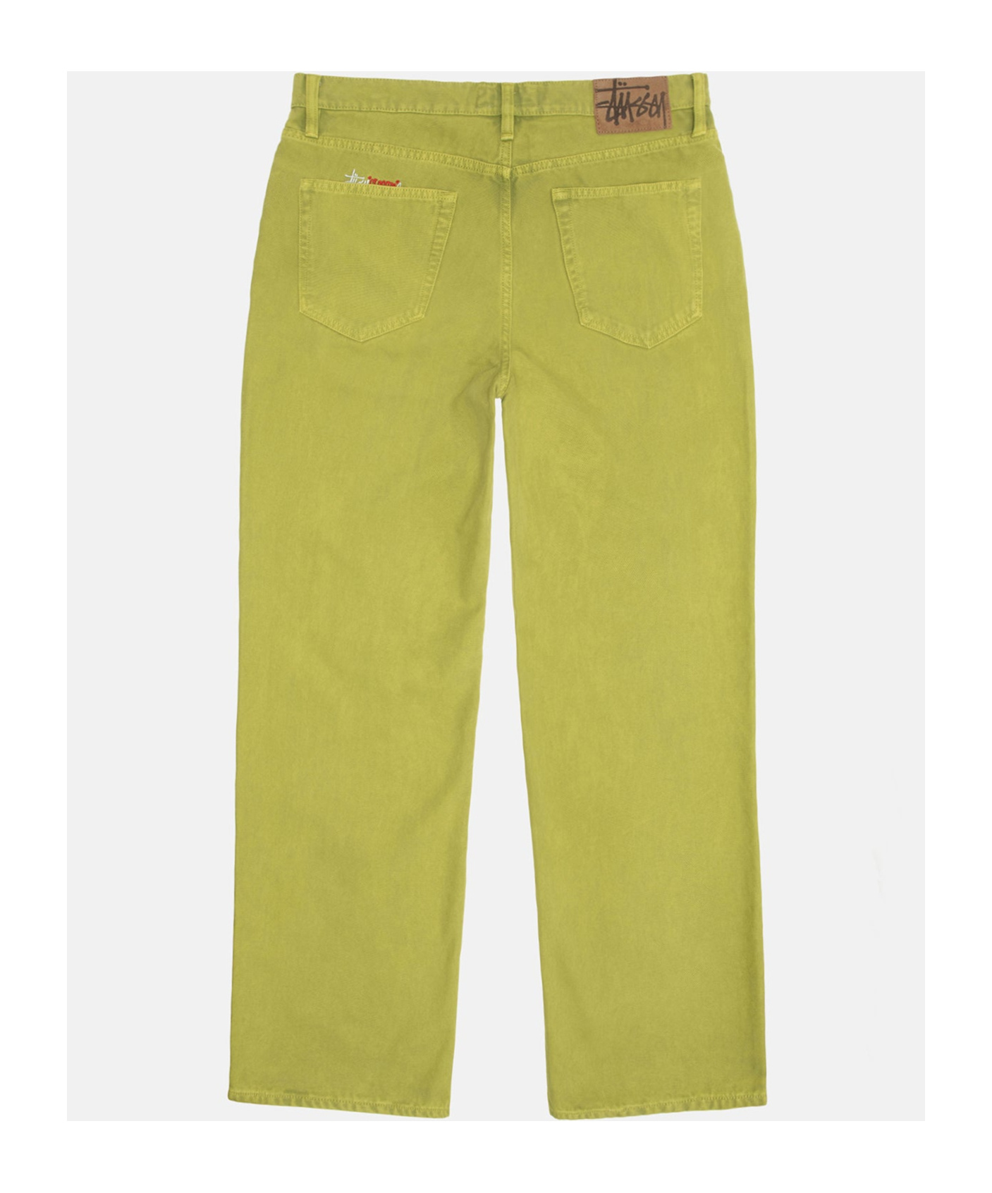 Stussy Straight Leg Canvas Trousers With Rivets In Green