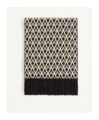 Valentino Knitted Wool Scarf In Black/cream
