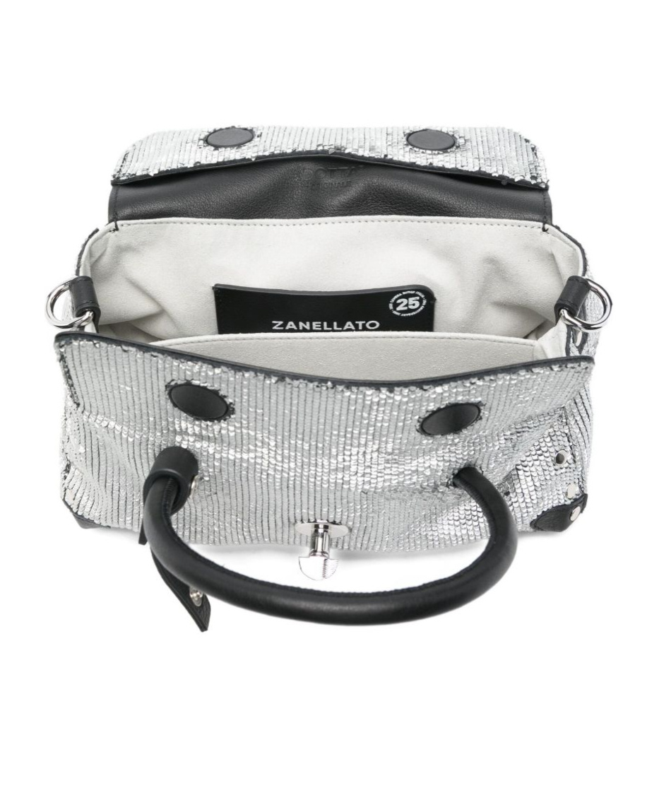 Zanellato Dotta Cbi Baby Leather Handbag In Silver