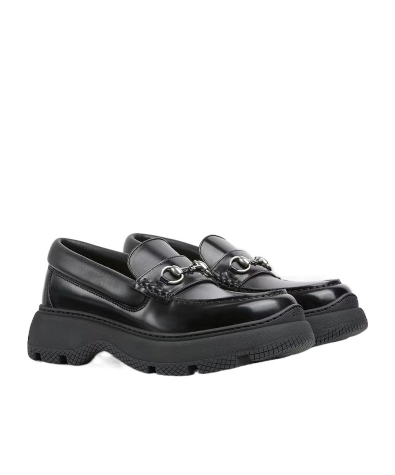 Gucci Men's Lug Sole Loafer With Horsebit In Black