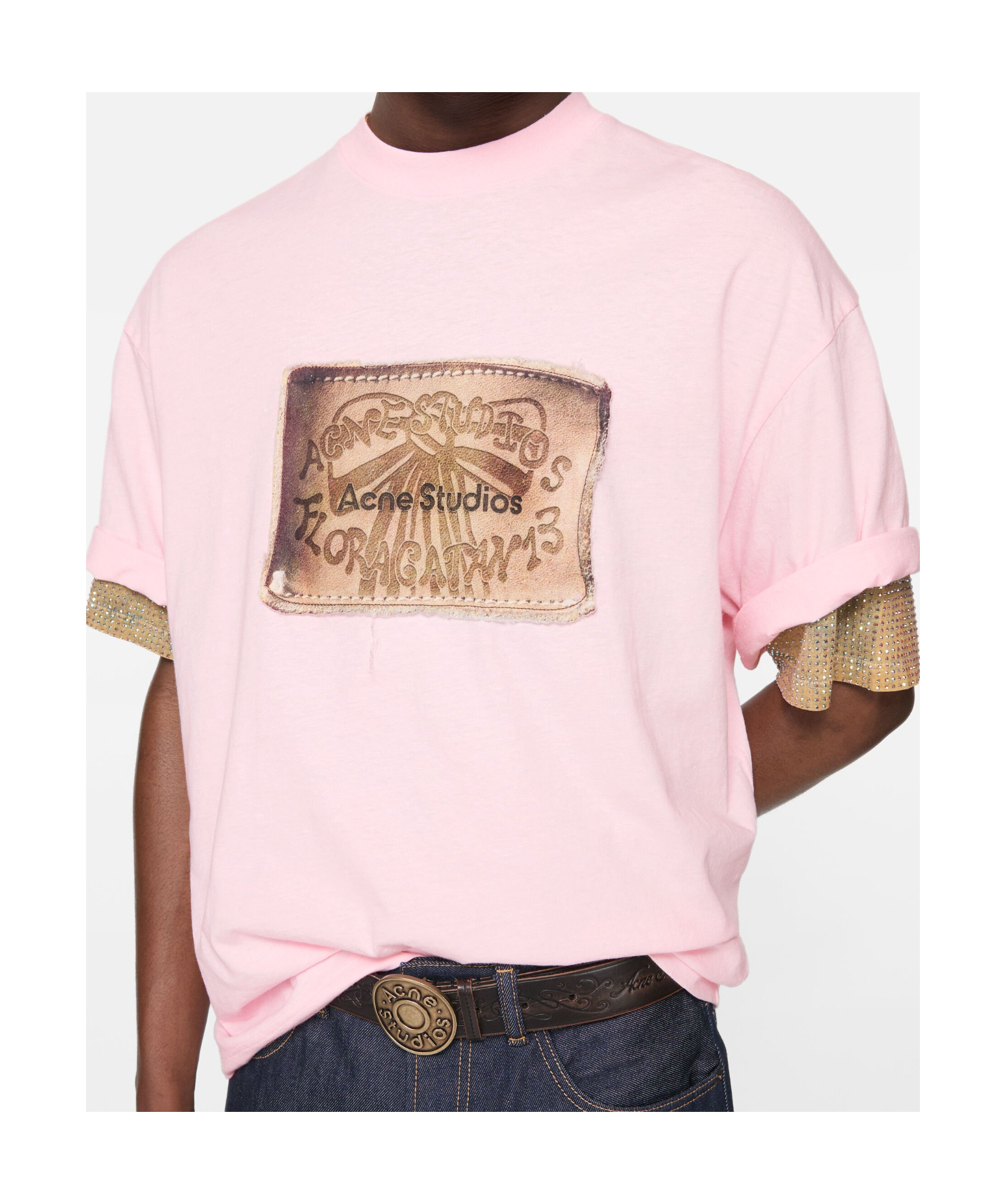 Acne Studios Logo-patch Jeans In Pink