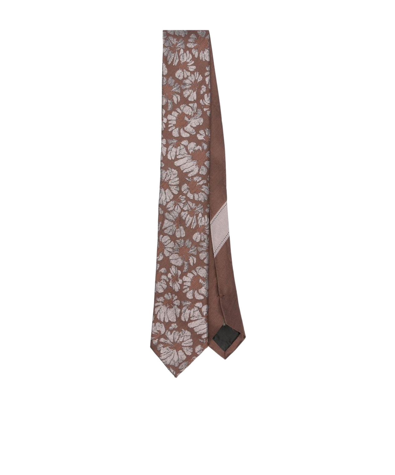 Dries Van Noten Brown Printed Silk Tie