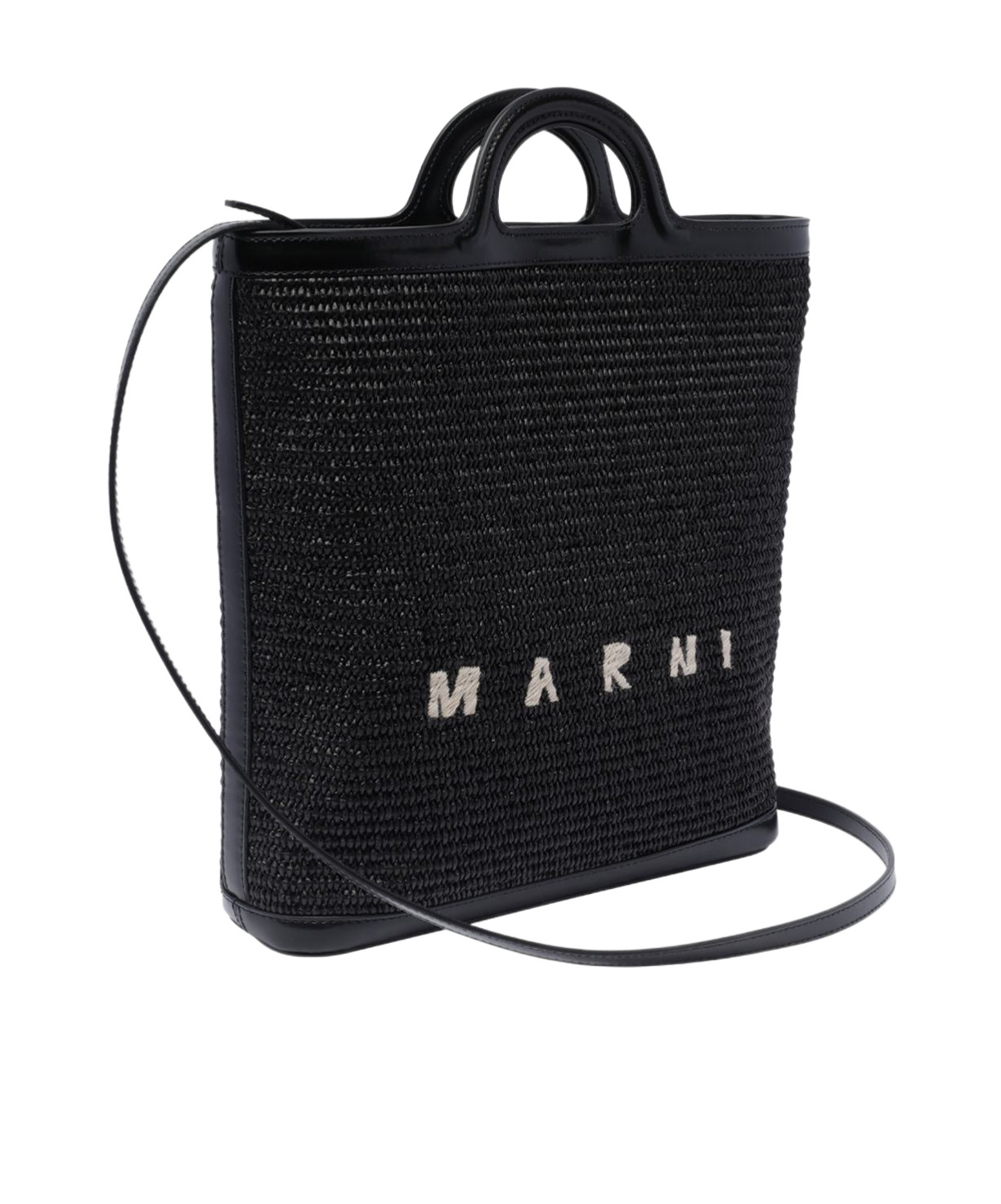 Marni Leather And Fabric Stylish Bag In Black