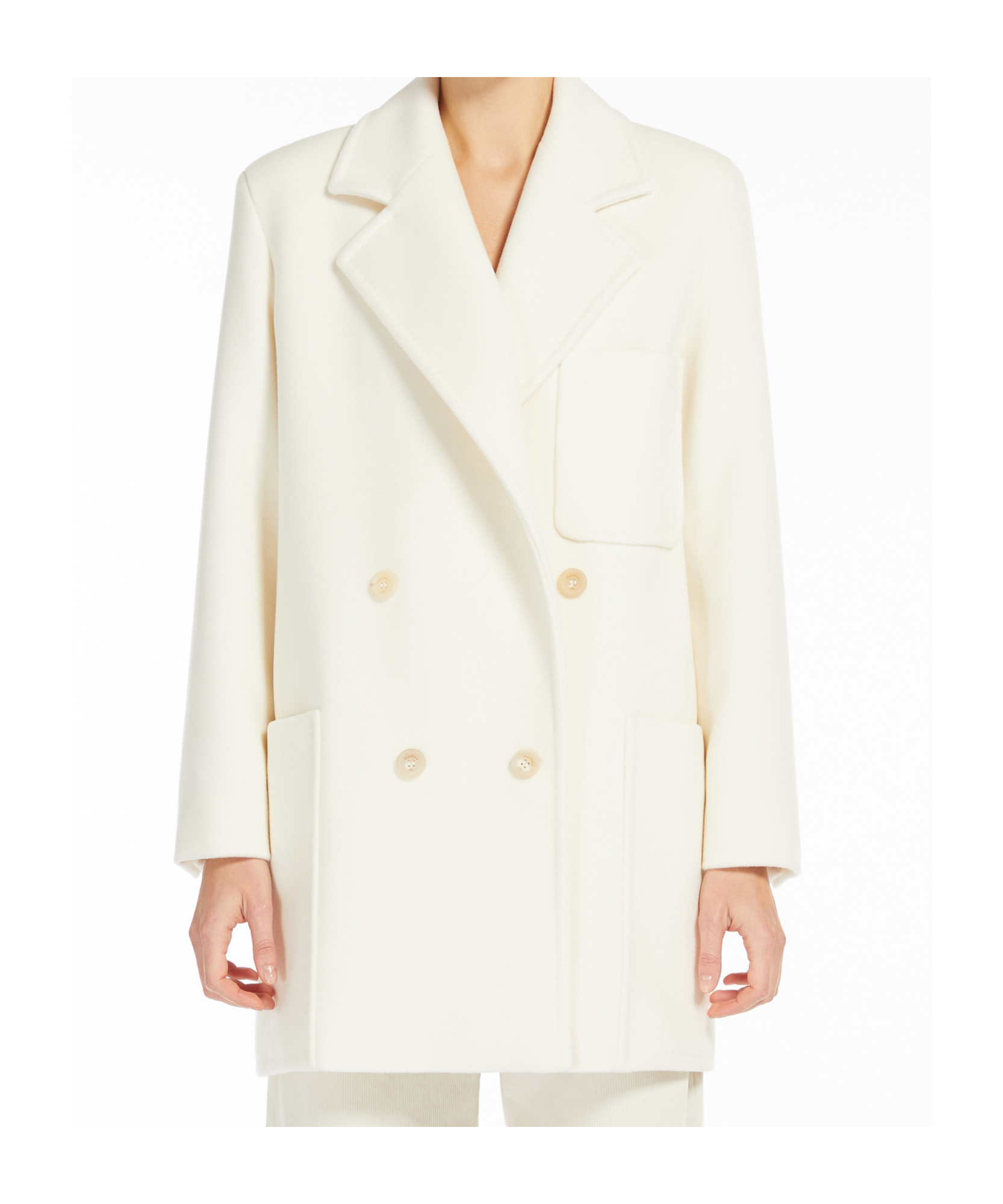 Shop Max Mara Wool Cashmere Coat In White