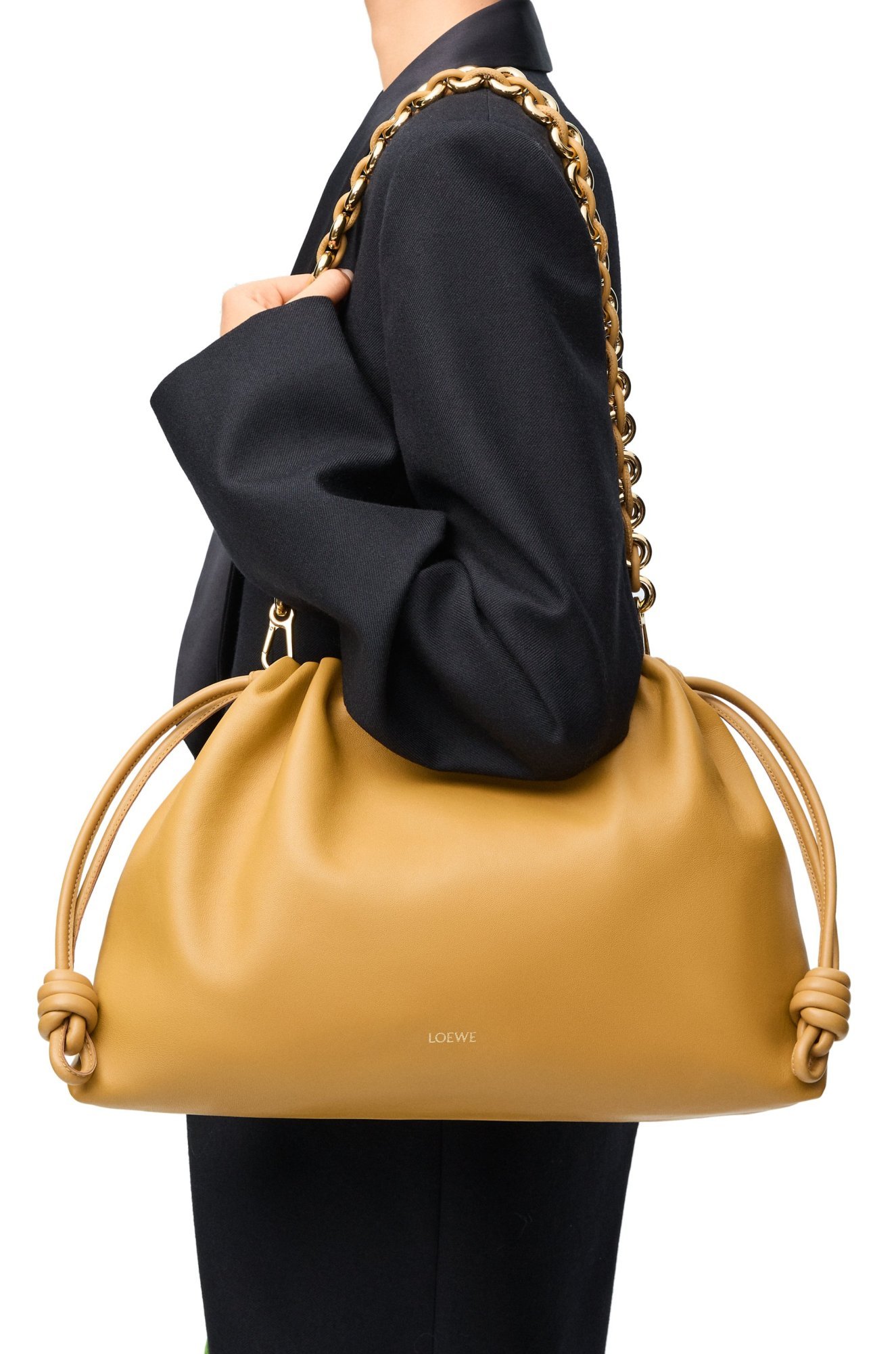 Loewe Large Flamenco Purse In Mellow Nappa Lambskin In Brown