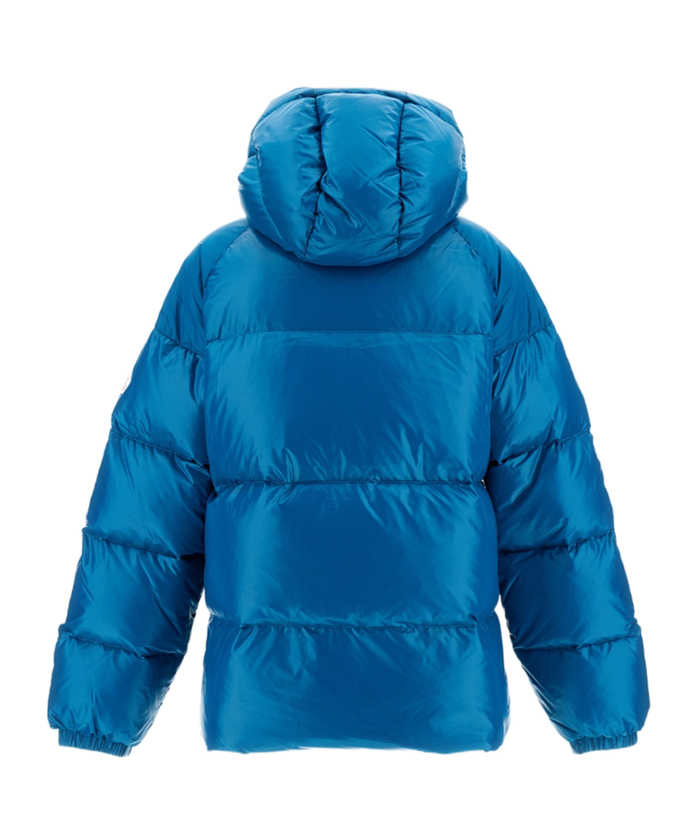 Pyrenex Hooded Cotton Jacket In Blue