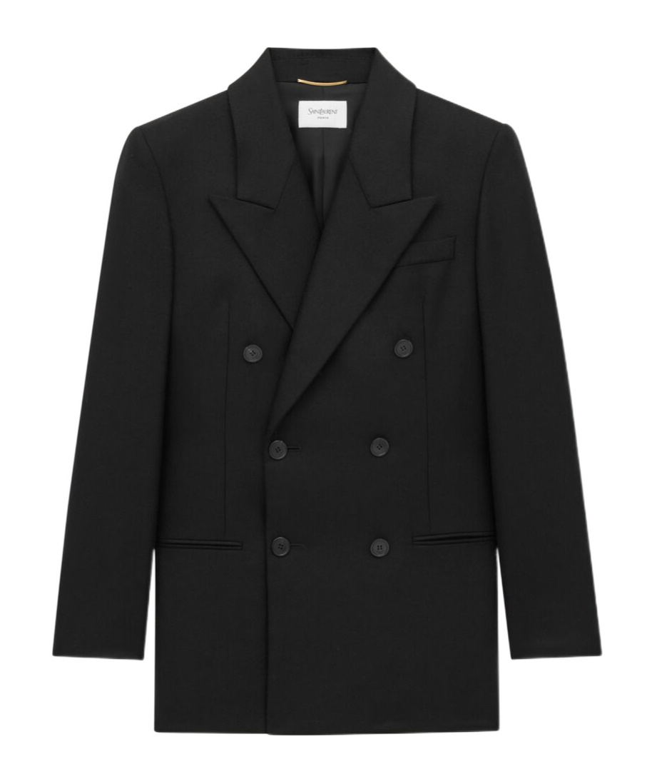 Saint Laurent Cassandre Jacket In Cashmere In Black